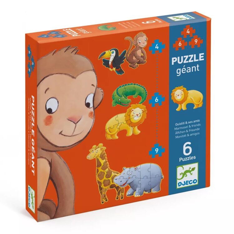 Puzzles evolutivos - DJECO - 4 a 9 piezas - Monittot y amigos