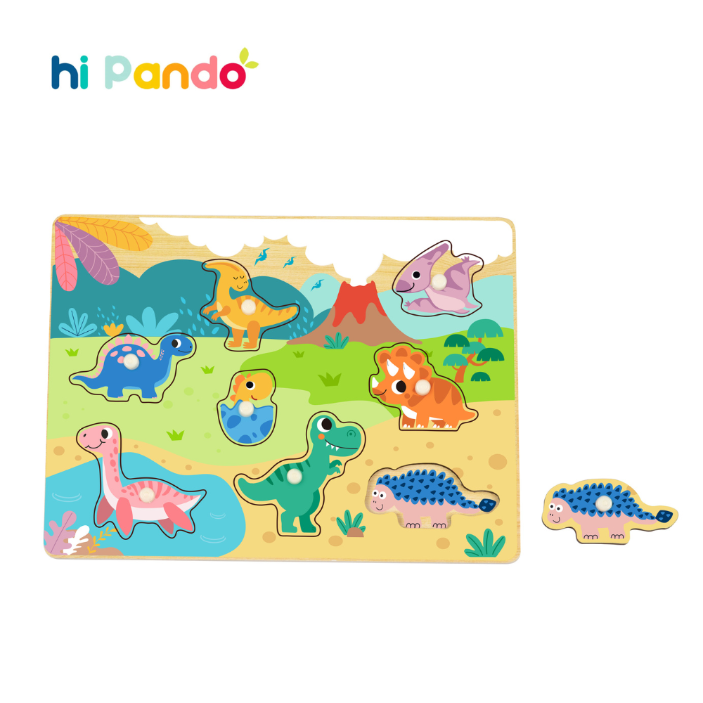 Puzzle de encastre 9 piezas DINOSAURIOS - Imagen 3